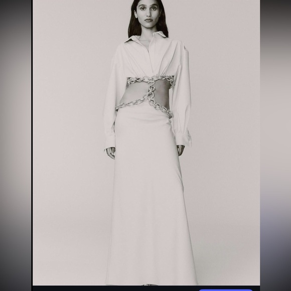 CHRISTOPHER ESBER crystal chain cutout dress US 6 - Picture 4 of 8